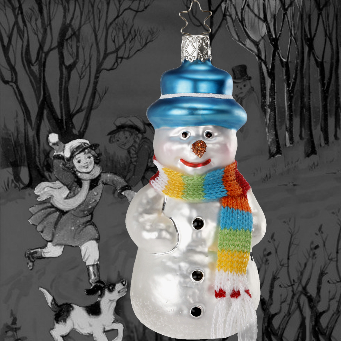 Немецкая елочная игрушка снеговик маккинли